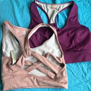 Women's FREE PEOPLE Racerback Sports Bras - Purple and Pink